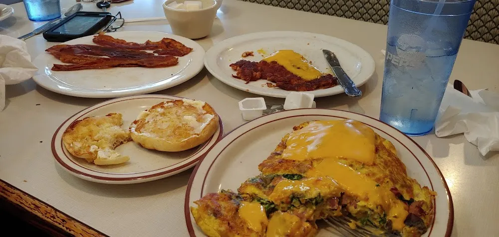 Cheesy Vegetable Omelette with Crispy Cheesy Corn Beef Hash